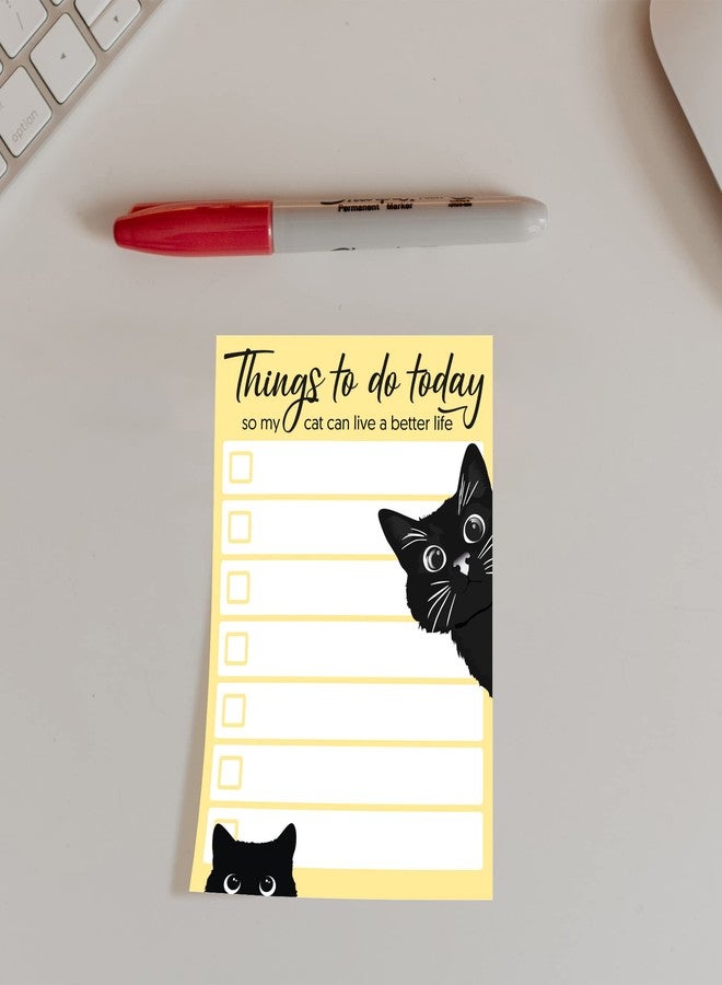 DAILY RITMO Funny Black Cat Lover Small to Do List Sticky Notes, Yellow | Things to Do Today | Humor Notebook Notepad Note Card for Women Gift| 50 Pages 4x6 by DAILY RITMO - Image 2